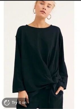 NWOT FP Beach Cotton Black Women's Top